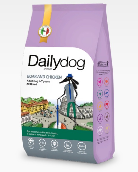 Dailydog Casual line ADULT ALL BREED корм для взрослых собак всех пород с кабаном и курицей