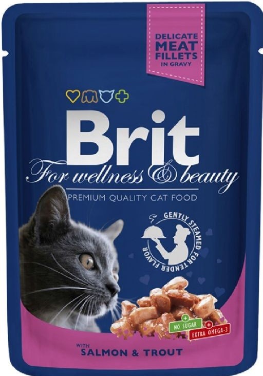 Brit Premium пауч для кошек Лосось/форель 100г