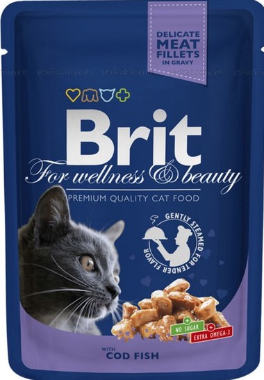 Brit Premium пауч для кошек Треска 100г