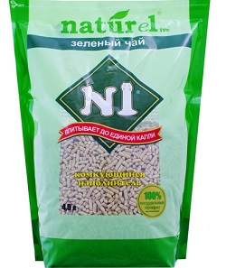 Наполнитель №1 Naturel зеленый чай древесный комкующийся 4,5л