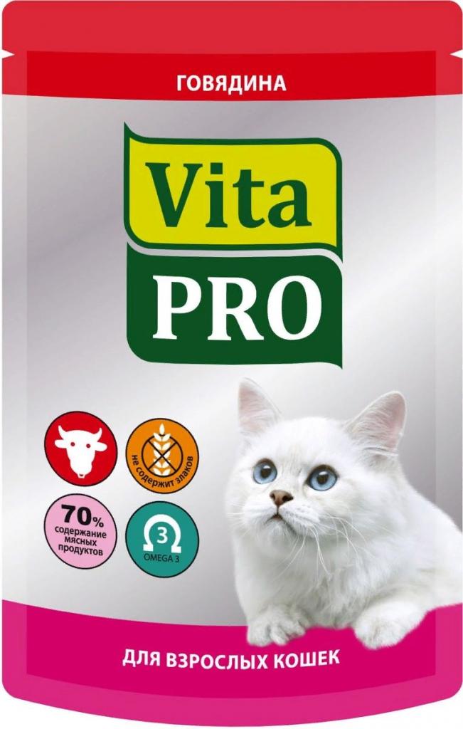 Vita PRO пауч д/кошек с говядиной 100г