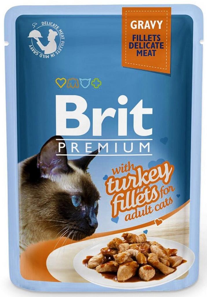 Brit Premium пауч д/к GRAVY кусочки филе индейки в соусе 85г