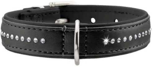 Hunter Smart Ошейник для собак Modern Art Luxus 42/13 кожзам 1 ряд страз черный 28-33,5см