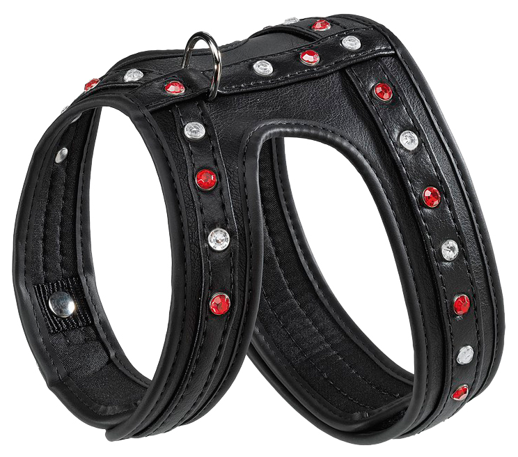 Шлейка JOY P M черная, со стразами, hi-tech