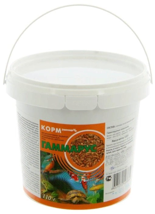 ЗООМИР "ГАММАРУС" природный корм для рыб 1л 110г