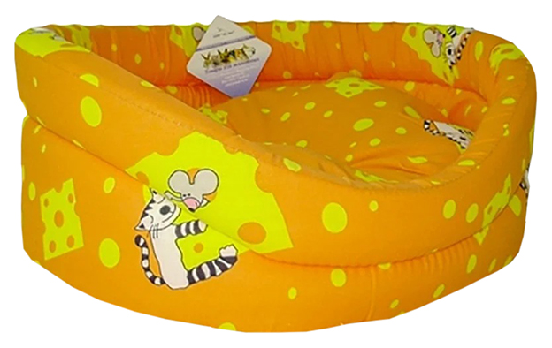 Бобровый Дворик  Лежак с бортиком №1 "Кошки" 42*35*16см