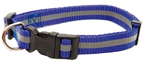 Ошейник нейлон светоотражающий 25*60см синий