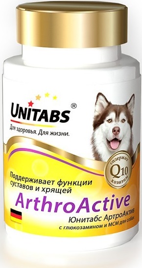 Юнитабс ArthroActive с Q10 д/собак при болезнях суставов 100таб