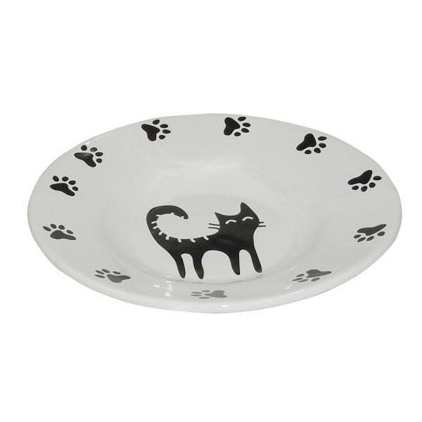 КерамикАрт Миска-блюдце д/кошек керамическая белая 140мл