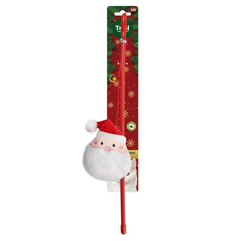 Игрушка-дразнилка NEW YEAR для кошек "Дед Мороз", 110/400мм