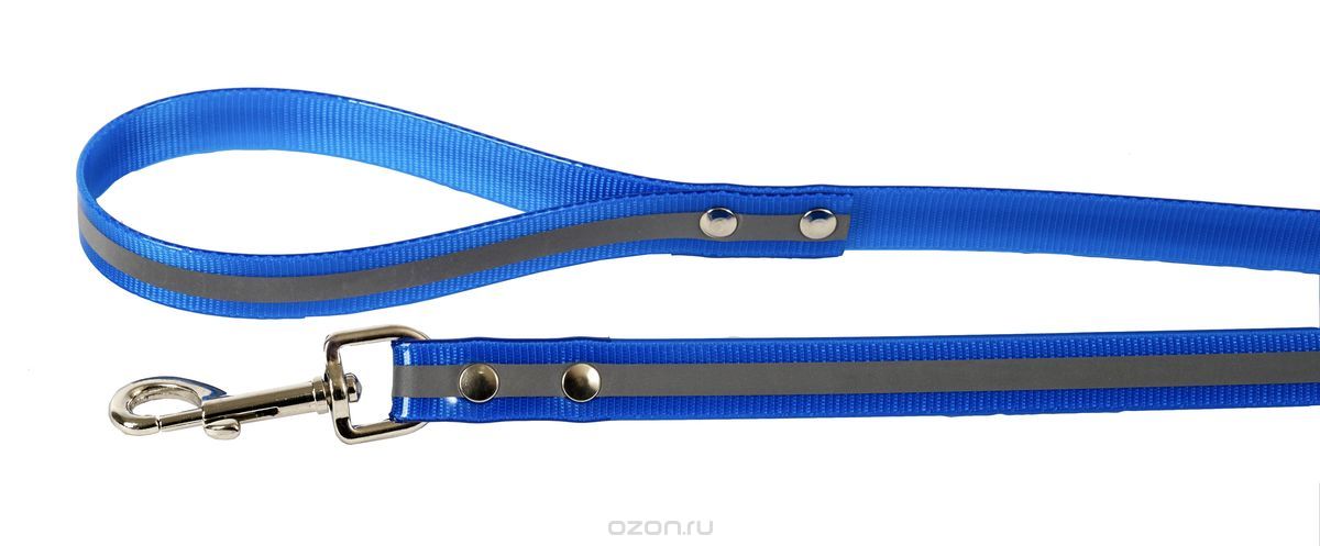 Поводок из биотана со светоотражающей полосой 20мм, длина 2м,  цвета в ассортименте