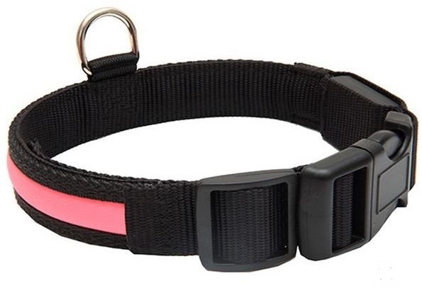 Ошейник "Мигающий" со светящейся лентой+п/кольцо 25*40/50 см