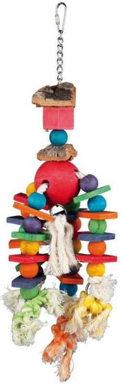 Игрушка д/птиц 35см деревянная разноцветная