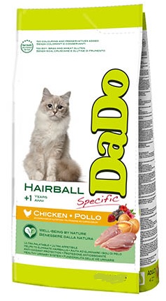 Dado cat Hairball корм для кошек с курицей для вывода шерсти