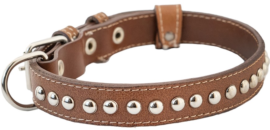 Ошейник двухслойный с п/к перед пряжкой украшенный 40-50см