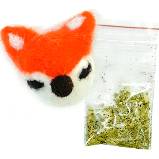 ECOPET Игрушка для кошек Лисенок с кошачьей мятой фетр 4 см 