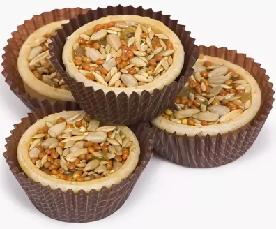 Тарталетки с манго и злаками (попугай)