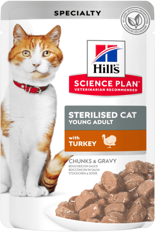 Хиллс пауч для стерилизованных кошек индейка 85г