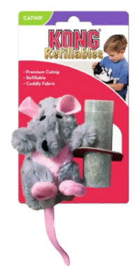 Kong игрушка для кошек "Крыса" 12 см плюш с тубом кошачьей мяты 