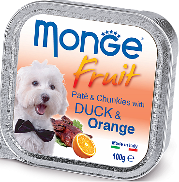 Monge Dog Fruit Ламистер для собак утка с апельсином 100г