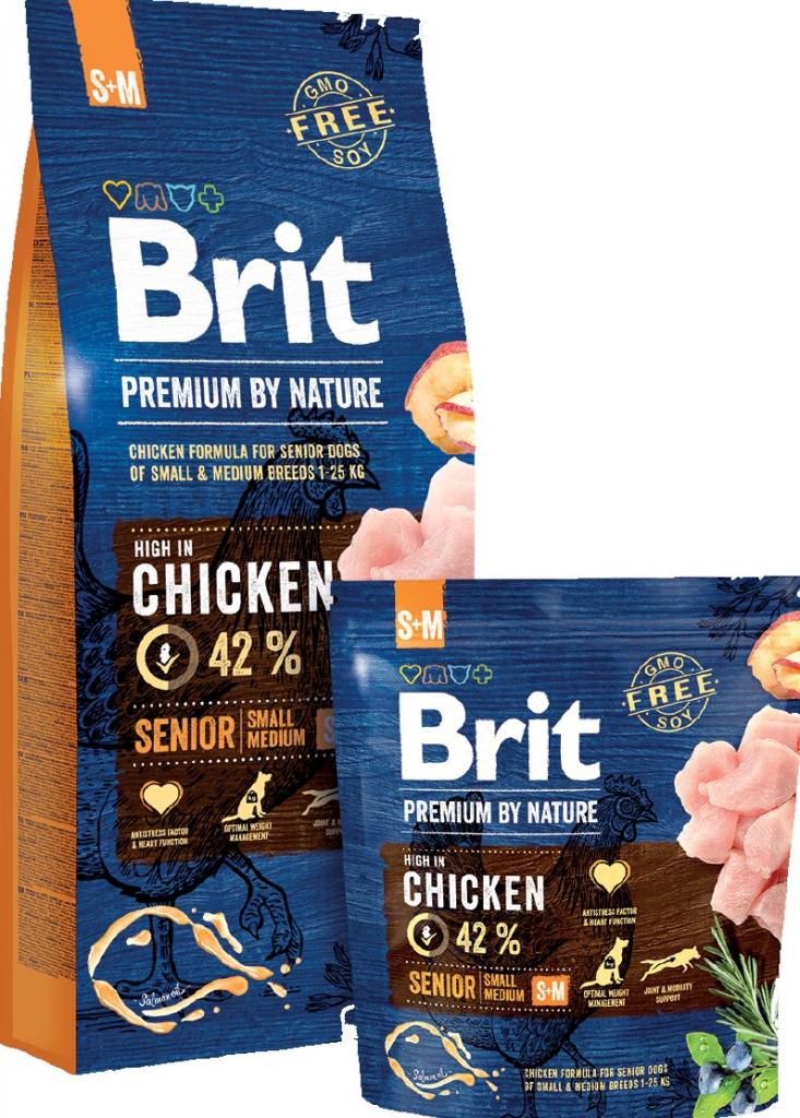Brit Premium by Nature Senior S+M корм для пожилых собак мелких и средних пород