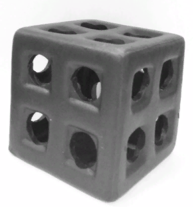 Грот-укрытие керамическое "Кубик" 6,5*6,5*6,5см (черный)