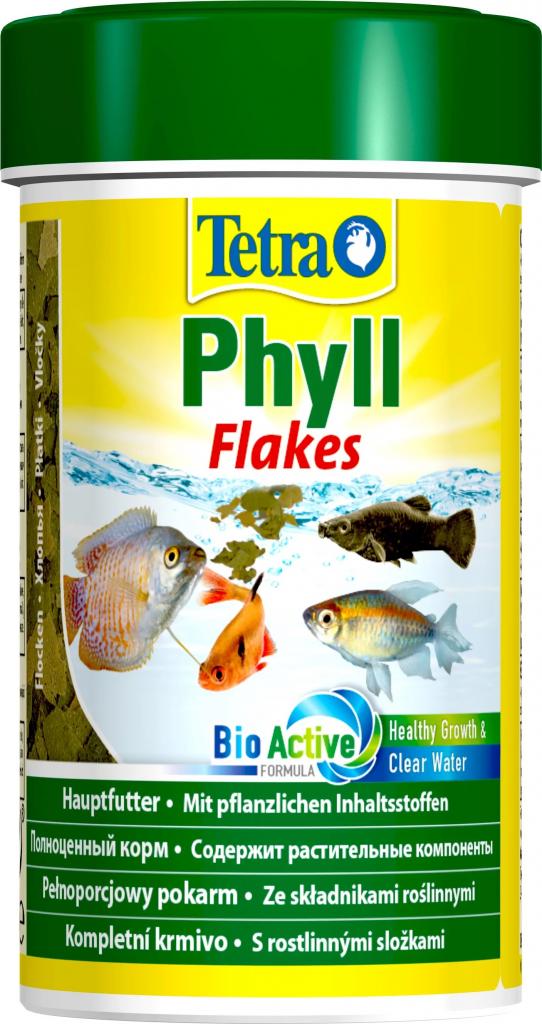 TetraPhyll Flakes корм для всех видов рыб растительные хлопья 100мл