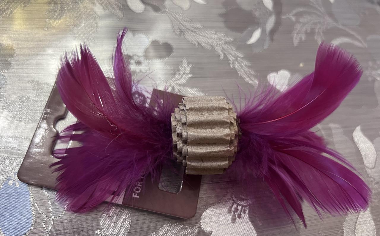 LAZZARO Игрушка д/кошек гофро с перьями 