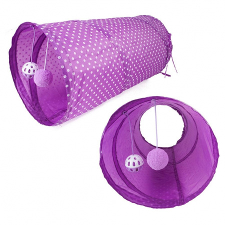 Тоннель для кошек "Чистый котик" фиолетовый 50см, нетканое полотно
