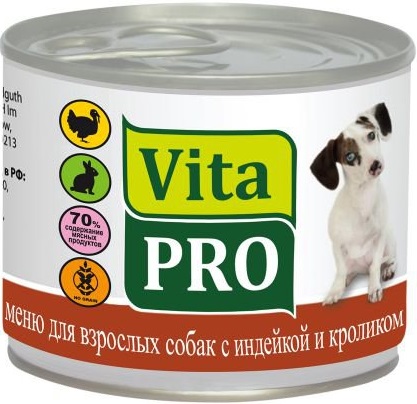 VITAPRO конс. д/собак инд/кролик 200г