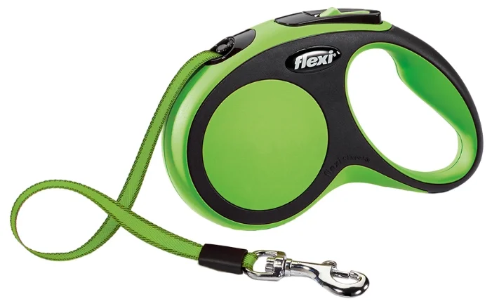 Рулетка FLEXI New Comfort M (до 20кг) трос 5м, зелёная