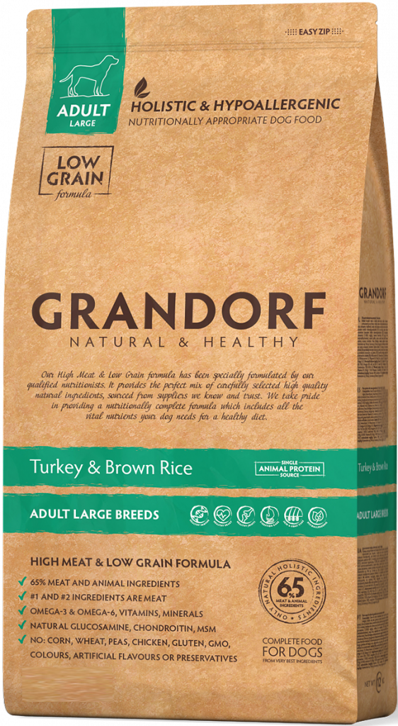 Грандорф корм для собак крупных пород индейка с рисом