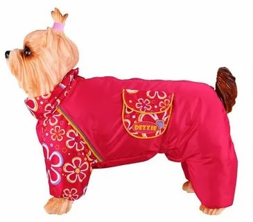 Комбинезон DEZZIE АМЕРИКАНСКИЙ КОКЕР красный с цветами,дев.,болонья