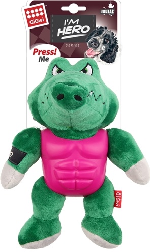 ГиГви 75453 Игрушка для собак Крокодил с пищалкой в резиновой броне 21см