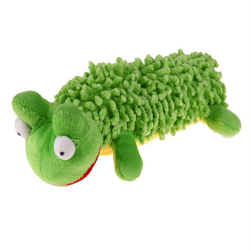 Игрушка для домашних животных Лягушка "Чистый котик" зеленый, 24см, плюш