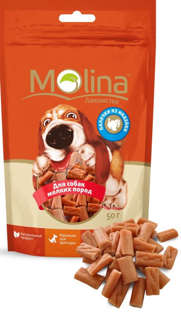 MOLINA Лакомство д/с мелких пород Палочки из индейки, 50г