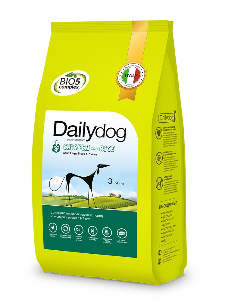 Dailydog ADULT LARGE BREED корм для взрослых собак крупных пород с курицей и рисом