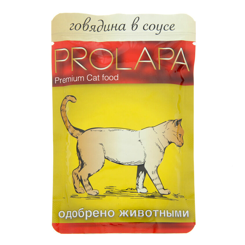 Prolapa Premium 100 г пауч для кошек говядина в соусе