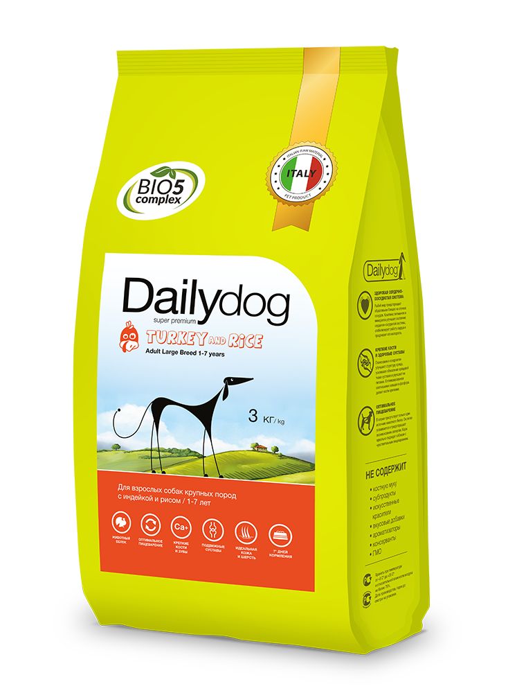 Dailydog ADULT LARGE BREED корм для взрослых собак крупных пород с индейкой и рисом