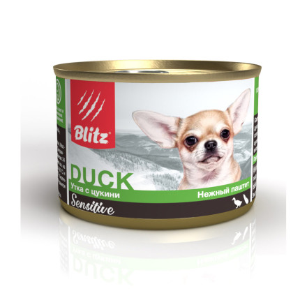 BLITZ сенситив консервы д/собак мелких пород утка/цукини 200г